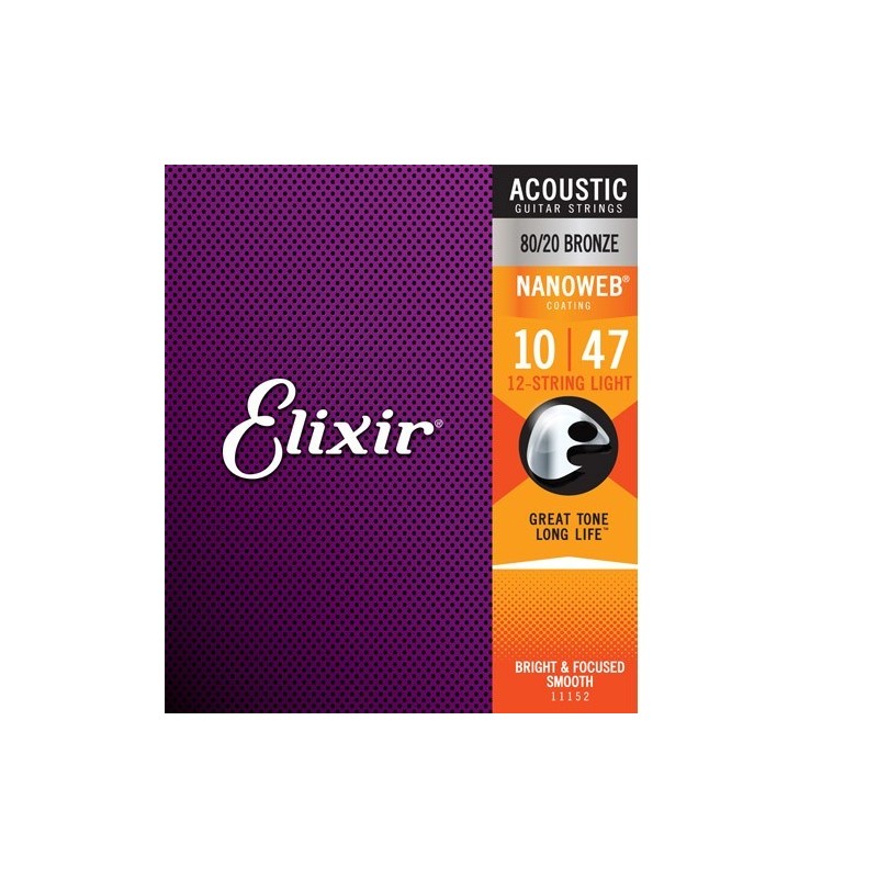 Elixir Acoustic Nanoweb Bronze 12 cordes 11152 light