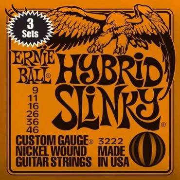 Ernie Ball Slinky pack 3 jeux 3222 Hybride