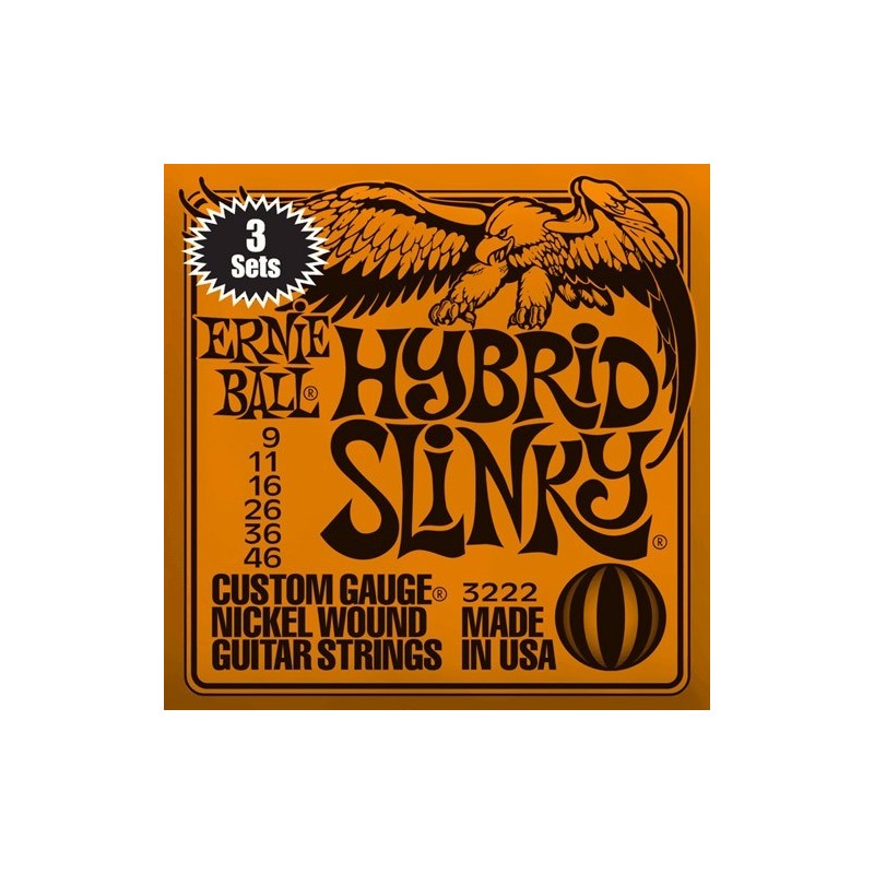 Ernie Ball Slinky pack 3 jeux 3222 Hybride