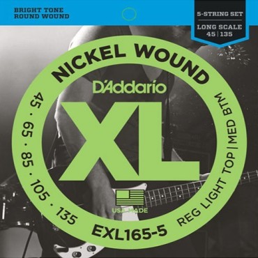 D'Addario EXL165-5 Tension Regular light top / Medium bottom