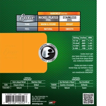 Elixir Electric Bass NanoWeb 14052 light