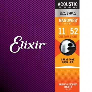 Elixir Acoustic NanoWeb Bronze 11027 custom light