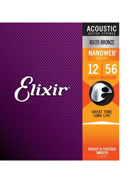 Elixir Acoustic NanoWeb Bronze 11077 medium light