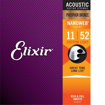 Elixir Acoustic Nanoweb Phosphore Bronze 16027 custom light