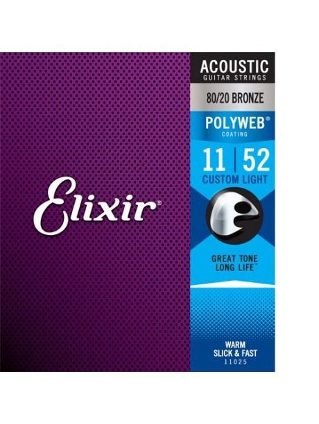 Elixir Acoustic PolyWeb Bronze 11025 custom light
