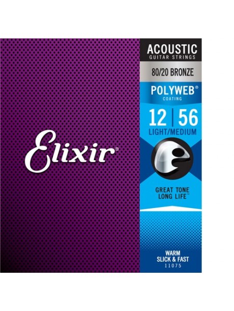 Elixir Acoustic PolyWeb Bronze 11075 medium light