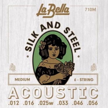 La Bella Acoustic Silk and Steel 710M medium