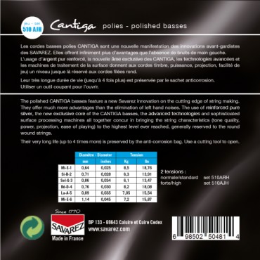 Savarez Alliance Cantiga Argent pur poli 510AJH tension forte