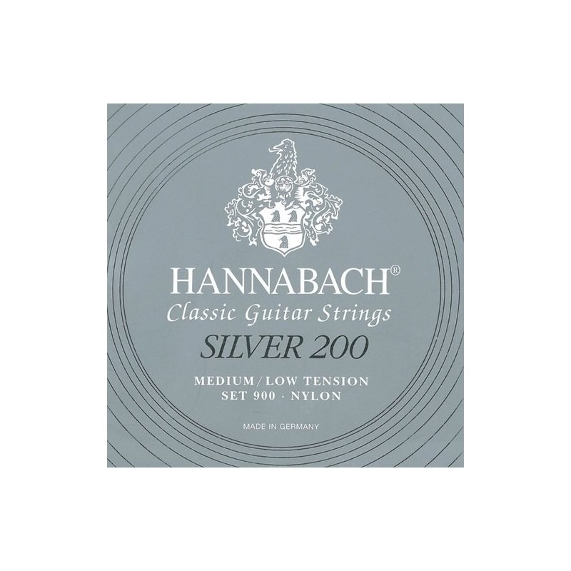 Hannabach Silver 200 set 900MHT medium / high tension lot de 3 cordes graves