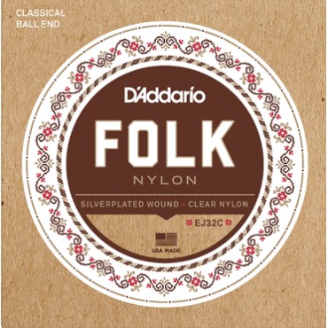 D'Addario EJ32C Folk nylon et argent