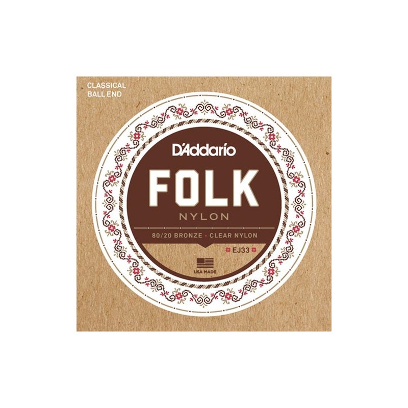 D'Addario EJ33 Nylon clair et bronze