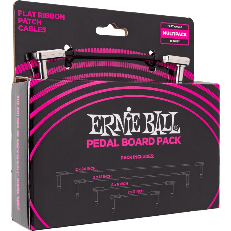 Câble Ernie Ball patch multipack - coudé fin & plat
