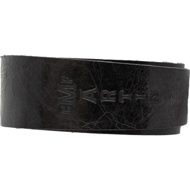 Sangle Martin cuir vintage noire (largeur 5 cm)