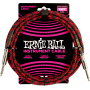 Câble Ernie Ball Gaine tissée jack/jack 3m rouge et noir