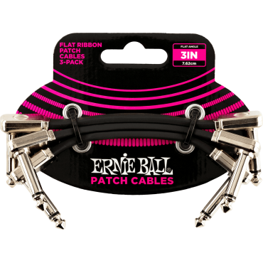 Câble Ernie Ball patch pack de 3 - coudé fin & plat - 7