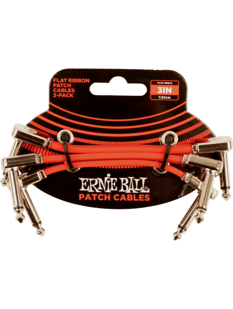 Câble Ernie Ball patch pack de 3 - coudé fin et plat - 7