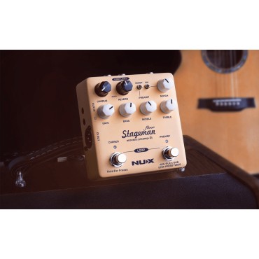 Pédale d'effet Nux Préampli acoustique, sortie DI, 3 effets intégrés
