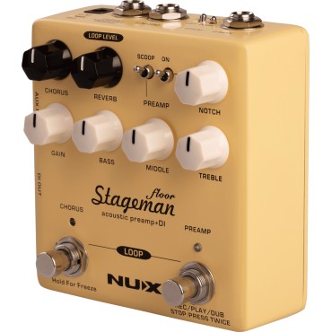 Pédale d'effet Nux Préampli acoustique, sortie DI, 3 effets intégrés