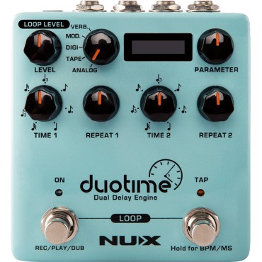 Pédale de delay Nux double et fonction looper
