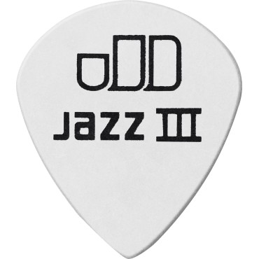 Médiators Tortex Dunlop Tortex White Jazz III 0,73mm sachet de 72