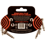Câble Ernie Ball patch pack de 3 - coudé fin et plat - 7,5 cm - rouge