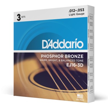 D’Addario EJ16-3D Tension Light – 3 Jeux