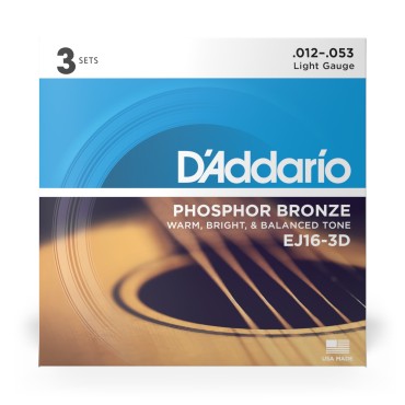 D’Addario EJ16-3D Tension Light – 3 Jeux