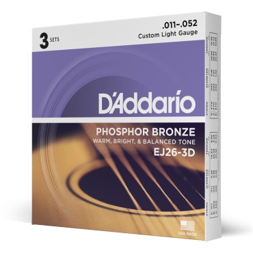 D'Addario EJ26-3D Tension Custom Light – 3 Jeux