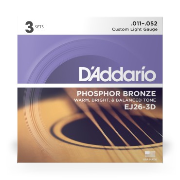 D'Addario EJ26-3D Tension Custom Light – 3 Jeux