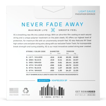 D'addario XSAPB1253-3P Tension Regular Light - 3 jeux