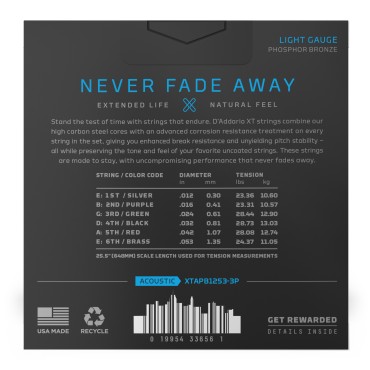 D'Addario XTAPB1253-3P Tension Light - 3 jeux