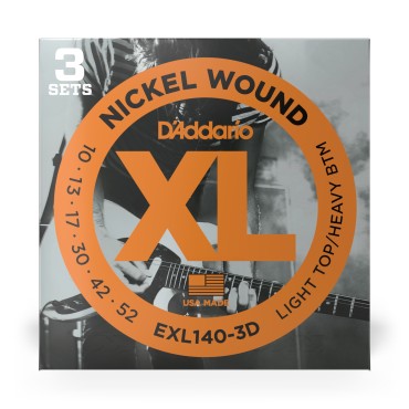 D'Addario EXL140-3D Tension Light Top/Heavy Bottom – 3 Jeux