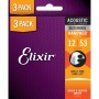 Elixir Acoustic NanoWeb Bronze 16539 light - Pack 3