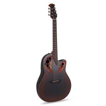 Guitare Ovation électro-acoustique Celebrity Elite Mid Cutaway Reverse Red Burst