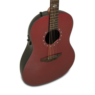 Guitare Ovation électro-acoustique Pro Series Ultra Mid-Depth Non-Cutaway Vampira Red