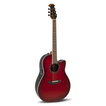 Guitare Ovation électro-acoustique Standard Balladeer Deep Contour Cutaway Cherry Cherry Burst