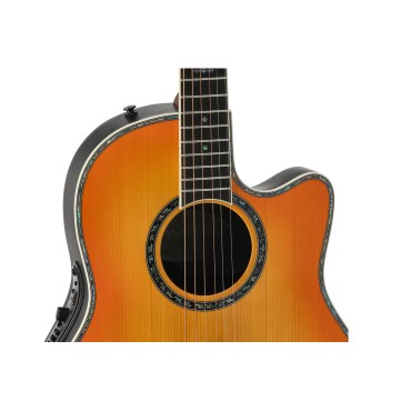 Guitare Ovation électro-acoustique Série Pro Custom Balladeer Deep Contour Honey Burst