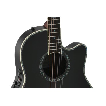 Guitare Ovation électro-acoustique Série Pro Custom Balladeer Deep Contour noir