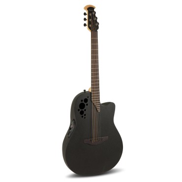 Guitare Ovation électro-acoustique Elite TX Mid Cutaway Black Textured