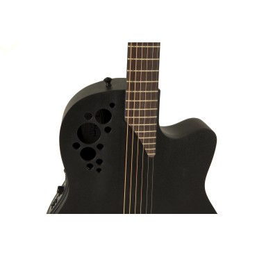 Guitare Ovation électro-acoustique Elite TX Deep Contour Cutaway Black Textured