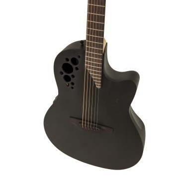 Guitare Ovation électro-acoustique Elite TX Deep Contour Cutaway Black Textured