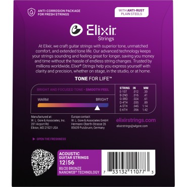 Elixir Acoustic NanoWeb Bronze 11077 medium light