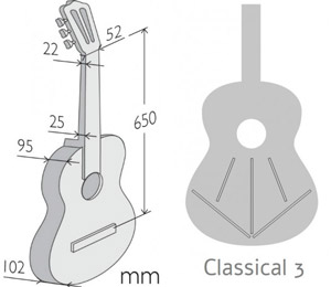 Dimensions guitare Alhambra 1C