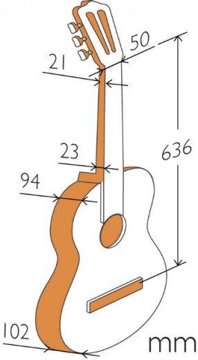 Taille guitare Alhambra 5P 7/8
