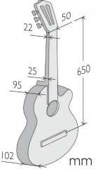 Dimensions de la guitare 7PA-CW-E8